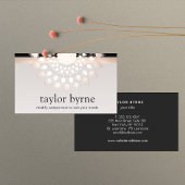 Elegant Silver Lotus Flower Mandala Visitekaartje