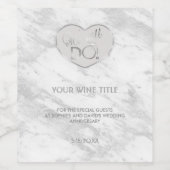 Elegant Silver Marble We blijven de Woten vernieuw Wijn Etiket (Enkel label)