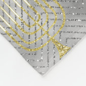 Elegant Silver Menorahs Fleece Blanket (Hoek)