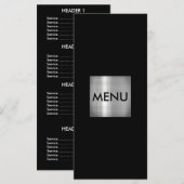 Elegant Silver Menue Chic Menu (Voorkant / Achterkant)