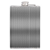 Elegant Silver Metal Mesh look Monogram Heupfles (Achterkant)