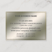 Elegant Silver Metallic Gemstone Visitekaartje (Achterkant)