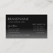 Elegant Silver Mirror Font Professional Stylish Visitekaartje (Achterkant)