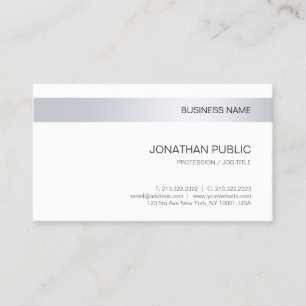 Elegant Silver Modern Company Minimalist Sjabloon Visitekaartje