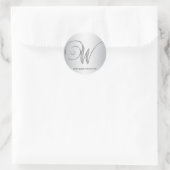 Elegant Silver Monogrammed Initiaal W Letter Ronde Sticker (Tas)