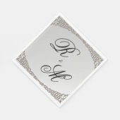 Elegant Silver Monogrammed Wedding Servet (Hoek)
