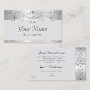 Elegant Silver Mousserend Diamonds Visitekaartje