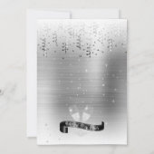 Elegant Silver New Year Eve Party Uitnodiging (Achterkant)