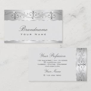 Elegant Silver Ornamenten voor mousserende diaman Visitekaartje