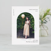 Elegant Silver Photo Afstuderen Folie Uitnodiging (Staand Voorkant)