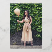 Elegant Silver Photo Afstuderen Folie Uitnodiging (Achterkant)