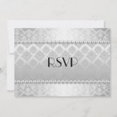 Elegant Silver Photo Wedding RSVP Kaart (Voorkant)