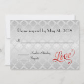 Elegant Silver Photo Wedding RSVP Kaart (Achterkant)