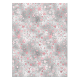 Elegant Silver Pink-kerstboomschilderpatroon Tafelkleed