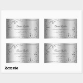 Elegant Silver Product Labels -  hoek grens (Vel)
