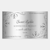 Elegant Silver Product Labels -  hoek grens (Voorkant)