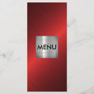 Elegant Silver Red Black Menu Chic