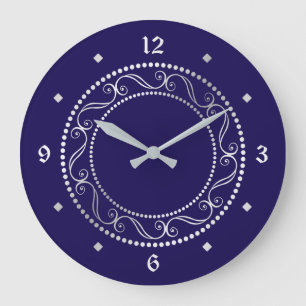 Elegant Silver  Retro Design Grote Klok