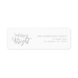 Elegant Silver Return-adreslabel voor kerst Etiket