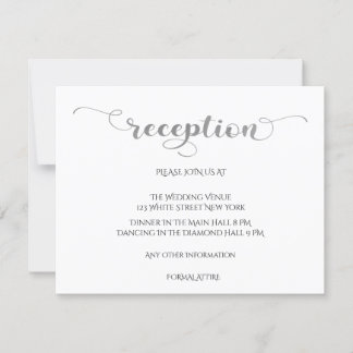 Elegant Silver Romantic Wedding Reception Kaart