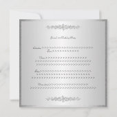 Elegant Silver Rozen Birthday Party Kaart (Achterkant)