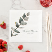 Elegant Silver Sage Green Eucalyptus Wedding Servet (Insitu)