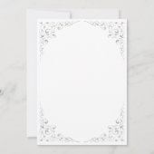 Elegant Silver Script Botanical Lijst Wedding Kaart (Achterkant)
