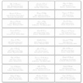 Elegant Silver Script Guest Names Address Sticker (Voorkant)