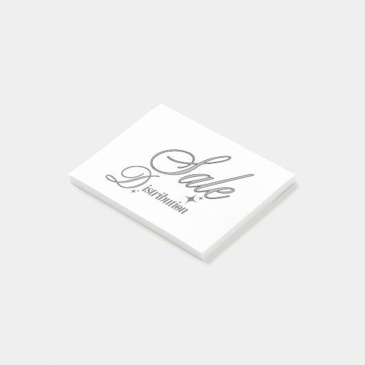 Elegant Silver Script Professional Post-it Notes (Incliné)
