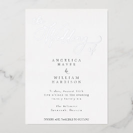 ELEGANT SILVER SCRIPT WEDDING INVITATION | MINIMAA FOLIE UITNODIGING