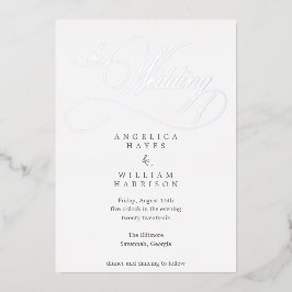 ELEGANT SILVER SCRIPT WEDDING INVITATION | MINIMAA FOLIE UITNODIGING