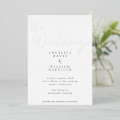 ELEGANT SILVER SCRIPT WEDDING INVITATION | MINIMAA FOLIE UITNODIGING (Staand Voorkant)