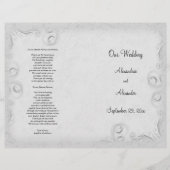 Elegant Silver Scrollwork Wedding Programme (Voorkant)