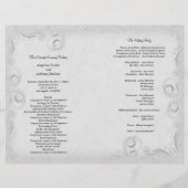 Elegant Silver Scrollwork Wedding Programme (Achterkant)
