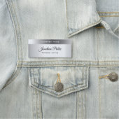 Elegant Silver Sjabloon Moderne handschrift Naamplaatje (In situ)