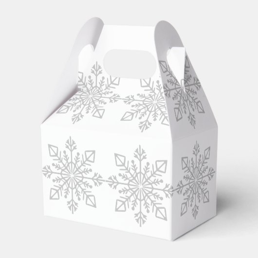 Elegant Silver Snowflake kerstfeestdag cadeau Bedankdoosjes (Voorkant Zijde)