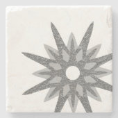 Elegant Silver Snowflake Stenen Onderzetter (Voorkant)