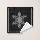 Elegant Silver Snowflake Towel Set Bad Handdoek (Wasdoekje)