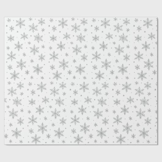 Elegant Silver Snowflake | Winter Holiday Cadeaupapier (Vlak)