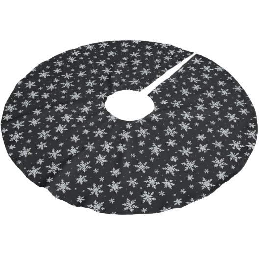 Elegant Silver Snowflake | Winter Holiday  Kerstboom Rok (Gekanteld)