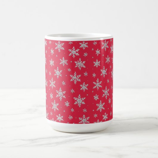 Elegant Silver Snowflake | Winter Holiday Koffiemok (Center)