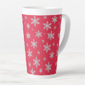 Elegant Silver Snowflake | Winter Holiday  Latte Mok (Rechterhoek)