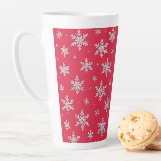 Elegant Silver Snowflake | Winter Holiday  Latte Mok (In situ)