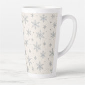 Elegant Silver Snowflake | Winter Holiday Latte Mok (Rechts)