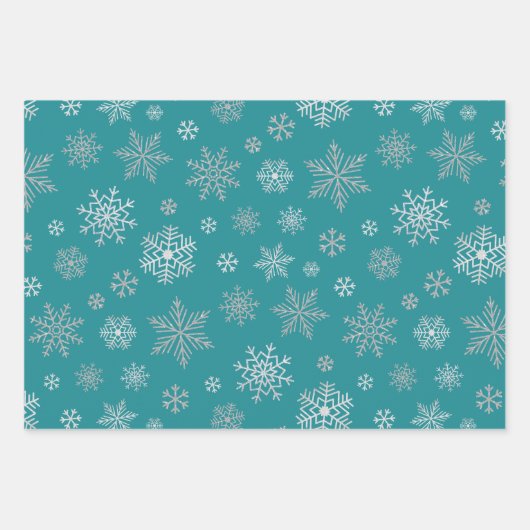 Elegant Silver Snowflakes kerst Inpakpapier Vel (Voorkant)