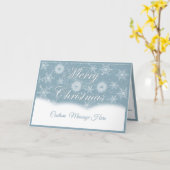 Elegant Silver Snowflakes Merry Christmas Quote Kaart (Gele Bloem)