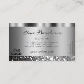 Elegant Silver Sparking Glitter met Logo Moderne Visitekaartje (Achterkant)