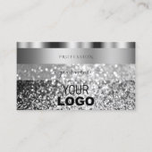 Elegant Silver Sparking Glitter met Logo Moderne Visitekaartje (Voorkant)