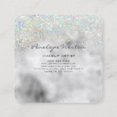 Elegant Silver Square Visitekaartje (Achterkant)