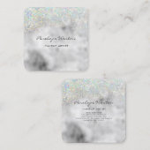 Elegant Silver Square Visitekaartje (Voorkant / Achterkant)